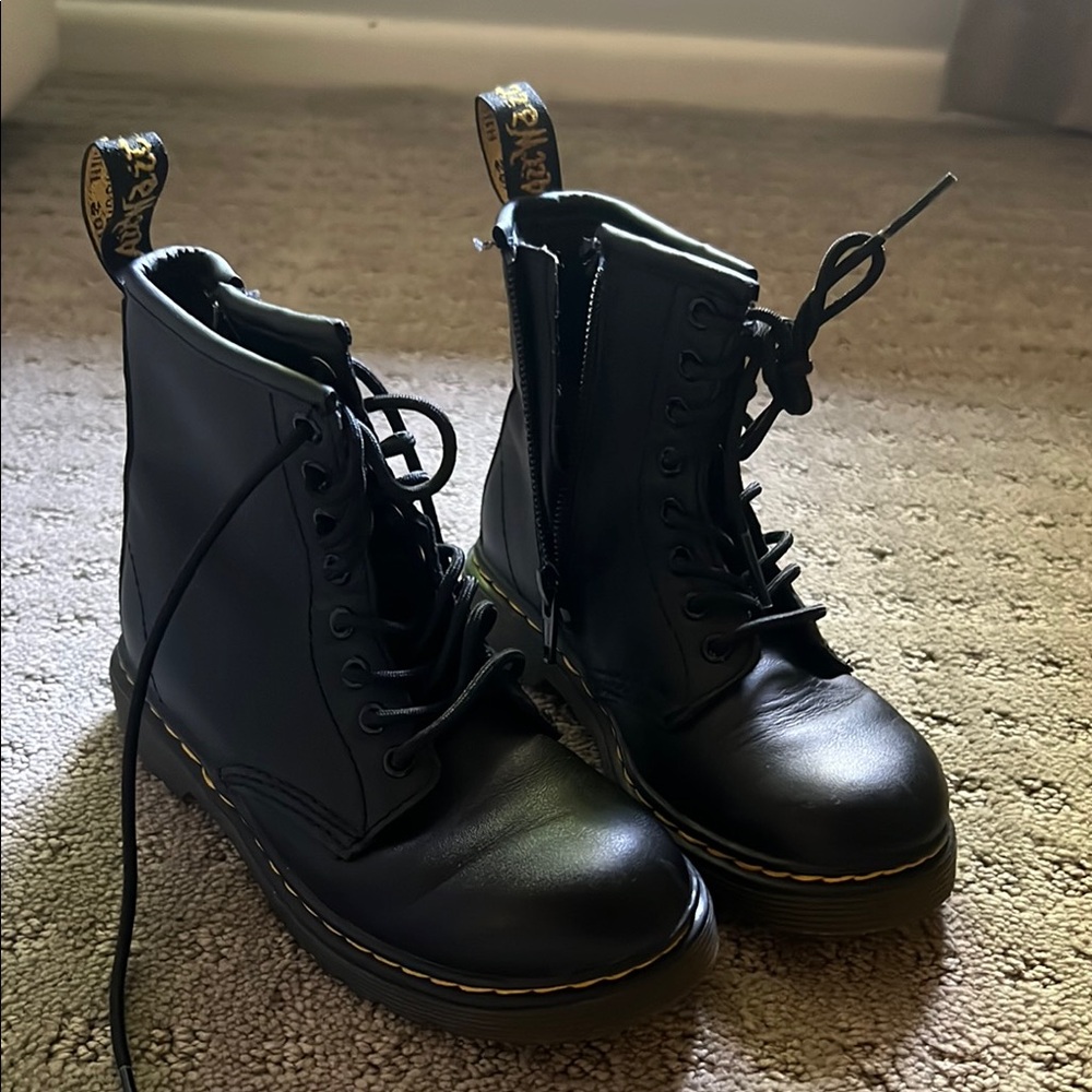 Dr. Martens Black Leather Combat Boots